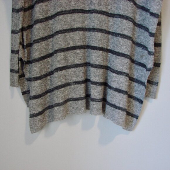 Free People Gray Striped Sweater Tunic High Low Oversized Crewneck Small M L XL - Picture 14 of 14